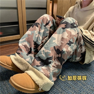 抖音品质冬季新款保暖加棉加厚迷彩宽松棉裤B315-K909-p65控88图片