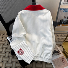 美式街头翻领条纹夹克男cleanfit高街宽松飞行服外套JK08566-P68，男装夹克，星座308B-2