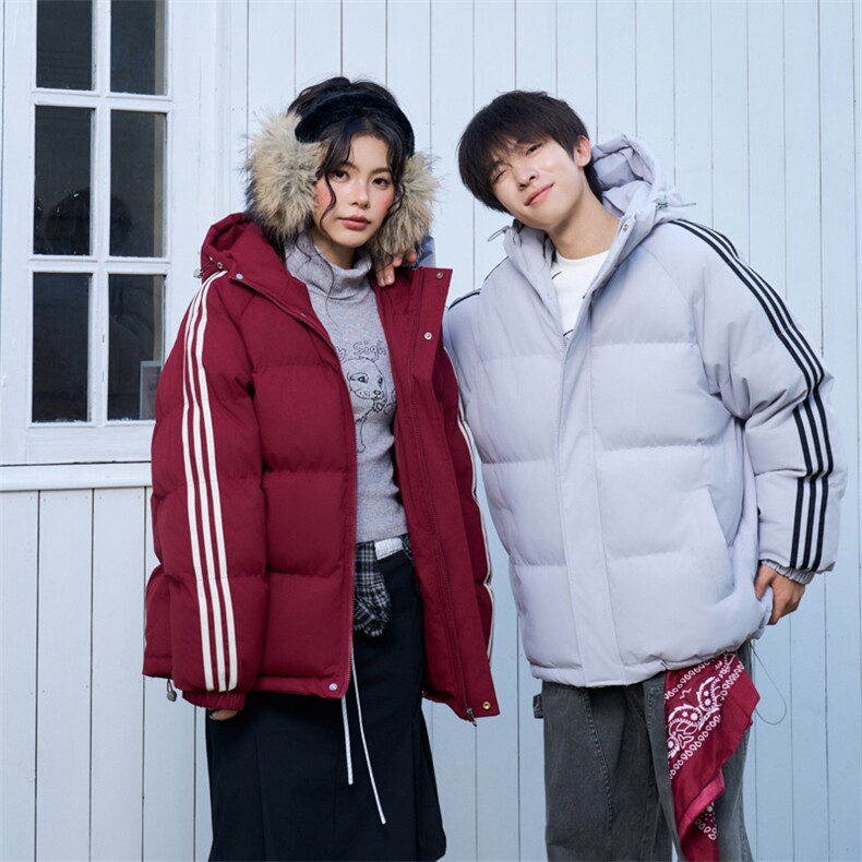 冬季潮流条纹五防立领加绒加厚棉衣情侣撞色棉服外套MY8899-p78,男装棉衣,星座610B-1