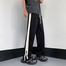 美式复古条纹休闲裤男高街vibe风拉链开叉卫裤裤子K01038-P40，男装休闲裤，星座308B-1
