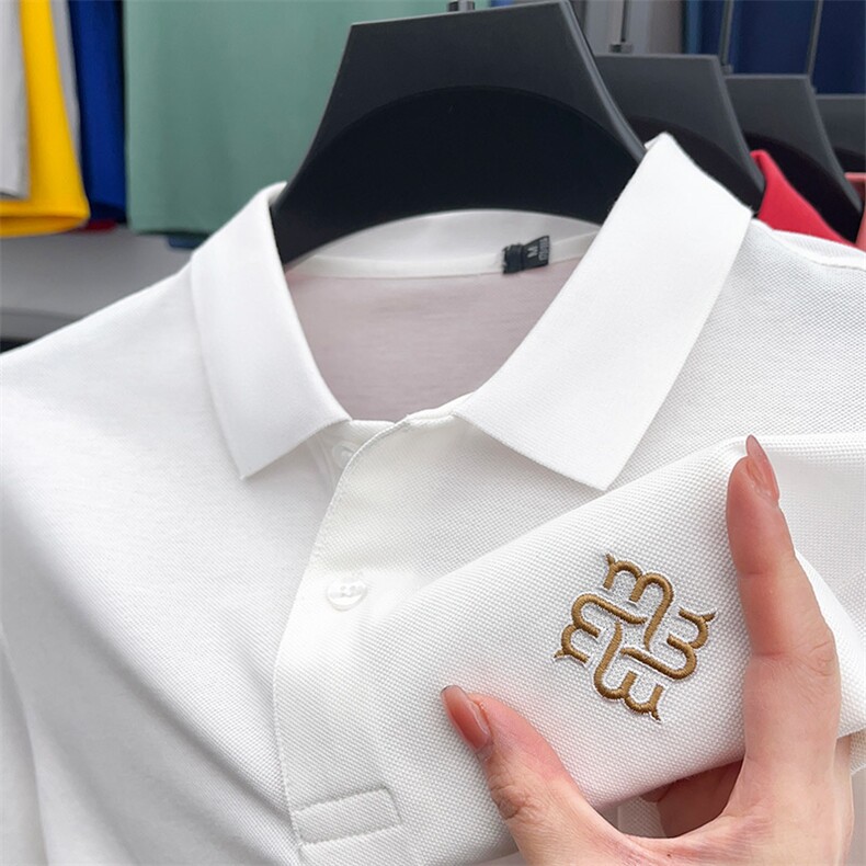 2023夏季新款男士纯棉短袖T恤polo衫中年商务休闲男装翻领上衣男，男装Polo衫，电商B212（原钱塘6029）