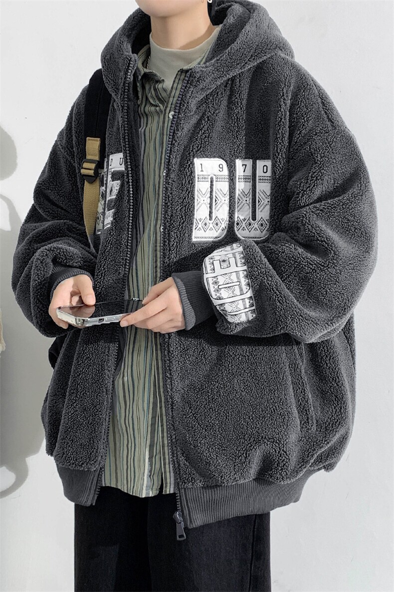 2024冬上新加绒加厚简约棉衣羊羔绒连帽外套男女988-P110控价158,男装棉衣,电商A441-1