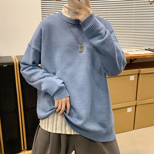 主推现货毛衣男圆领纯色休闲量大有差价A161-2-M001-P35，男装针织衫/毛衣，电商A161-2