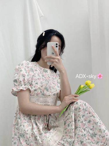 夏季碎花棉麻连衣裙，女装连衣裙，奥帝秀