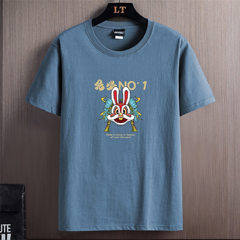 外贸大码现货2025夏季新款休闲潮流男士印花圆领短袖T恤DT198-P10，男装T恤，星座1816-2（原1210–2）