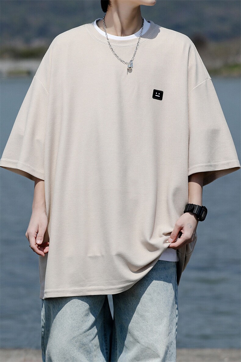 8XL-M重磅！特大码T潮牌上衣男中性华夫格短袖T恤DX304P25控39,男装T恤,电商D206-1