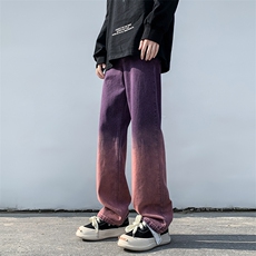 B221美式ins高街小众渐变色吊染直筒牛仔裤LK23024-P60控78，男装牛仔裤，电商B221