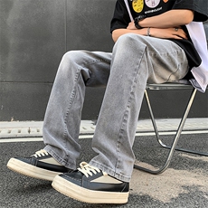 牛仔裤男vibe美式潮牌微喇高街百搭休闲长裤N01697-P43，男装牛仔裤，星座308B-1