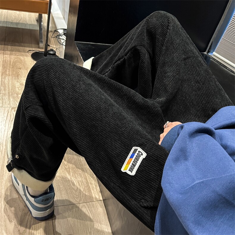 美式灯芯绒裤子男春秋直筒运动裤韩版潮流卷边休闲裤K5307-P40,男装休闲裤,星座512-2