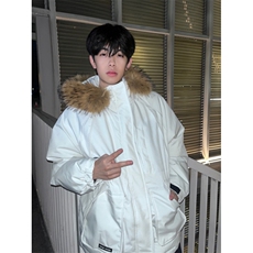 A454-P138派克服棉衣外套加厚工装大毛领棉服男女同款，男装棉衣，星座911