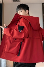 新款工装户外夹克男连帽纯色上衣冲锋衣外套A157B-J2527-特P80，男装夹克，电商A157B