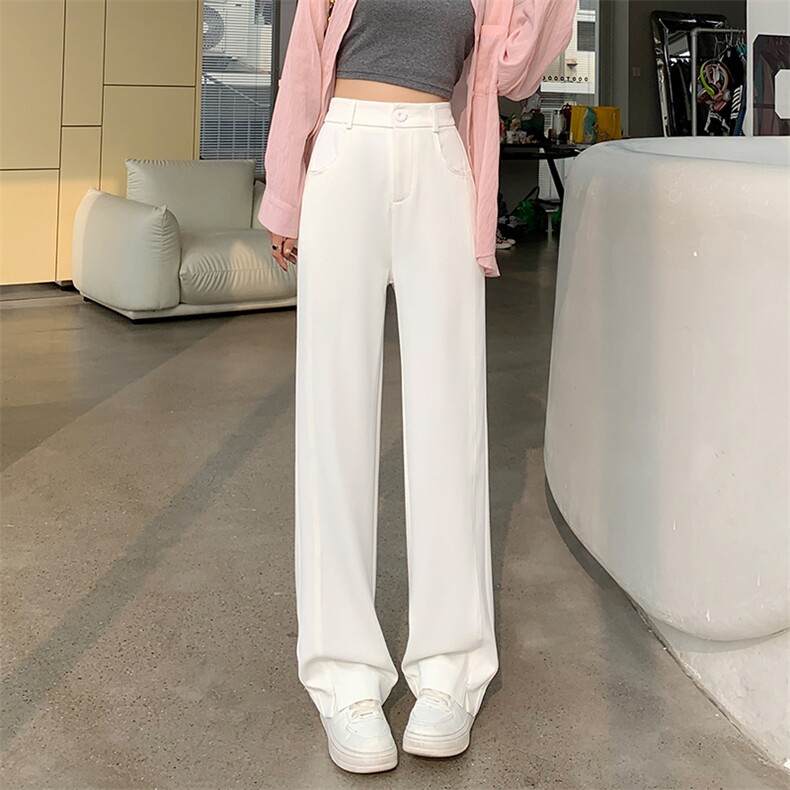 西装裤春夏款高腰垂感直筒裤新款小个子宽松显瘦运动香蕉裤,女装休闲裤,云美莎专业女裤-全店现货