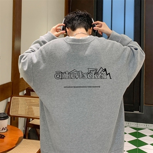 华夫格！华夫格上衣男圆领华夫格卫衣男大码长袖t恤男HY187-P30图片