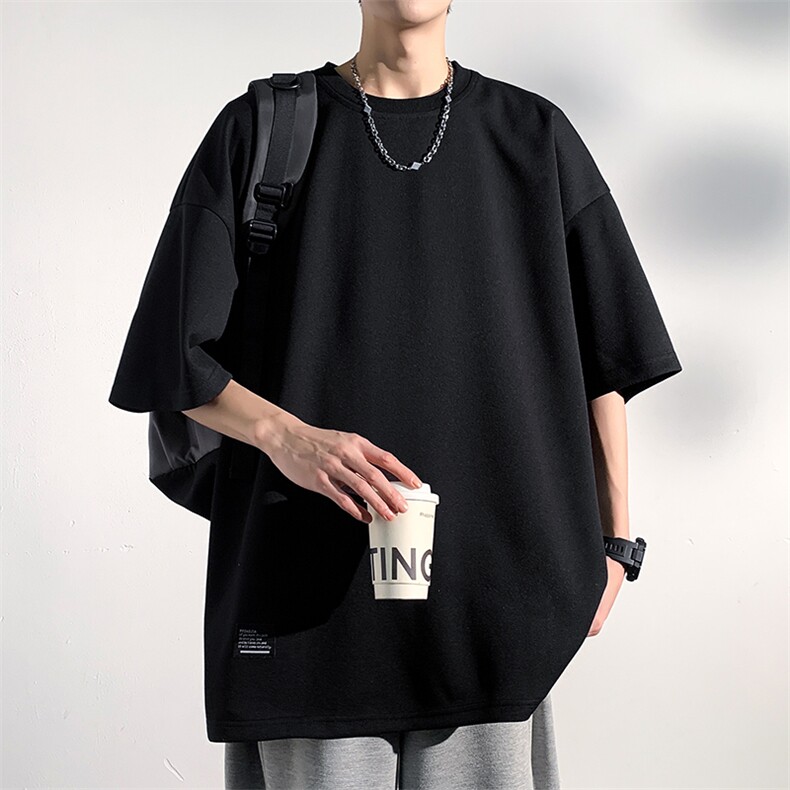 特批25无差价2024夏休闲打底大码男百搭纯色贴标半袖短袖T恤T2000,男装T恤,电商A001-1