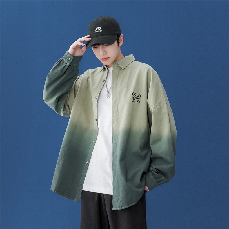 26春季新款吊染刺绣宽松情侣衬衫C277/P25,男装衬衫,星座202