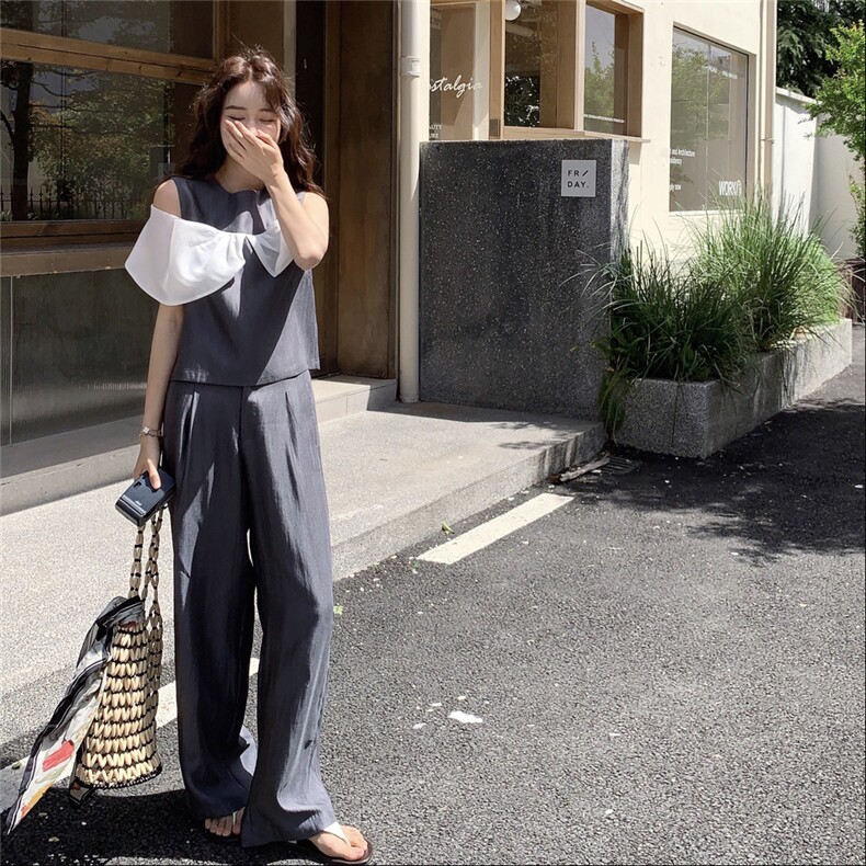 夏季新款时尚蝴蝶结套装203-8931-P145-K218,女装套装/套裙,浪娴服饰