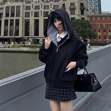 抖音得物高品质秋冬美式高街重磅结构双层双面连帽卫衣外套XS107，男装卫衣，电商A486