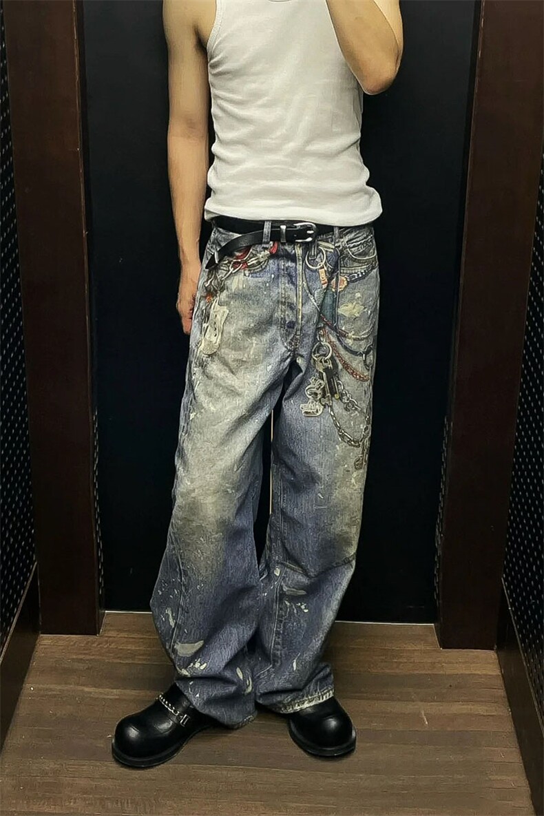 【套图5】903-AK91-特P70【98】S-3XL印花牛仔裤！3,男装牛仔裤,星座903