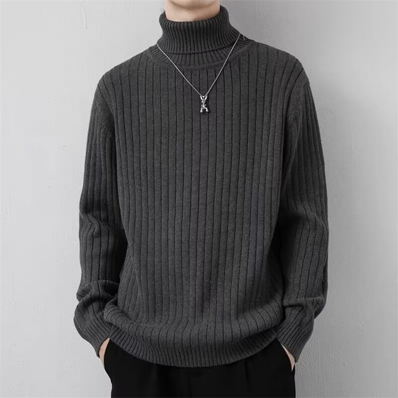 P25网络图004高领软糯鹿毛绒毛衣黑色白色灰色M-3XL,男装针织衫/毛衣,星座506A