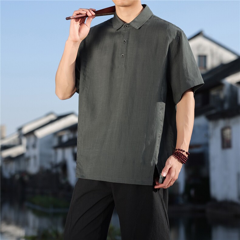 2026夏季新款风天丝莱赛尔纯色T恤宽松大码CS2602,男装T恤,电商A008