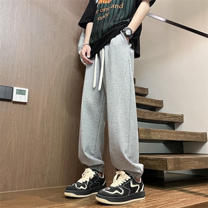 2025春夏款港风宽松设计感休闲百搭束脚卫裤休闲裤K24116-P40,网面马丁靴搭配卫裤图片
