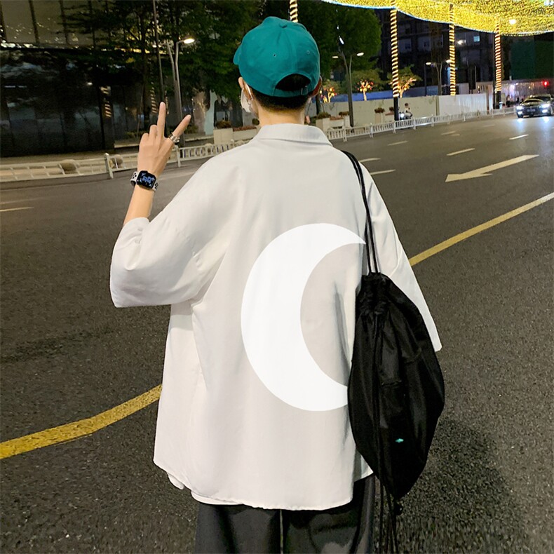 ！夏款港风冰丝衬衣男黑寸衫男白短袖衬衫男DXC273-P30,男装衬衫,电商B371
