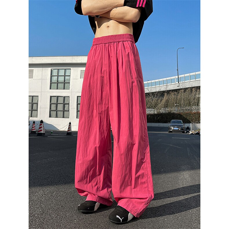 8XL-M多巴胺冰丝垂感慵懒山本裤男夏拖地裤子阔腿休闲裤KZ051P30图片