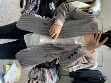 千鸟格子小西装外套女炸街设计感廓肩西服，女装西装，L·H·X