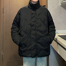 冬季美式菱形格棉服新款宽松保暖立领毛衣外套，男装棉衣，星座410-6（原星座1304-1）