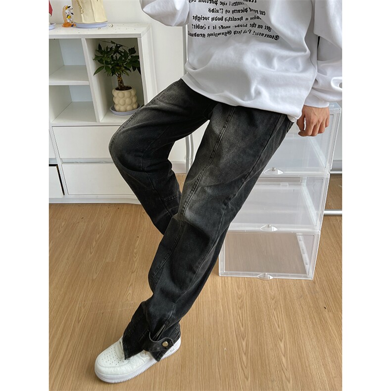 B221 美式ins高街小众加绒牛仔裤 LK22042-P60控78 加绒P75控98图片