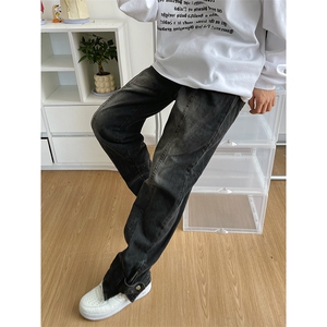 B221 美式ins高街小众加绒牛仔裤 LK22042-P60控78 加绒P75控98图片