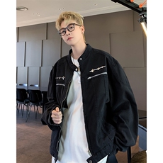 CL9029-P752026秋季新款牛仔外套男春秋拉链潮牌设计感小众夹克，男装工装外套，电商C233