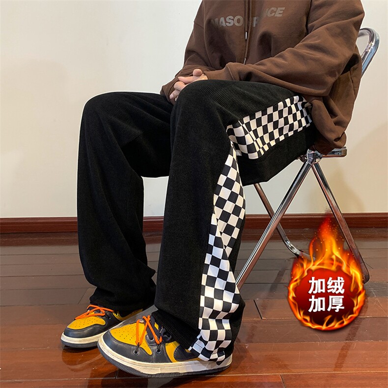 欧棉绒裤子季潮百搭宽松潮牌垂感长裤 K812*P45加绒50控68图片