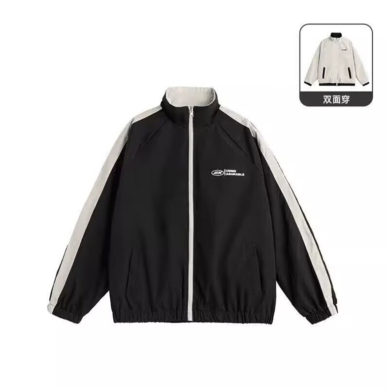 复古双面穿防水立领夹克男潮牌宽松情侣百搭休闲运动外套，男装夹克，星座1210-1