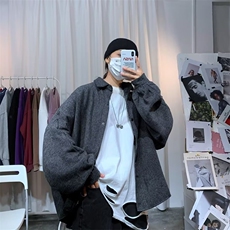 网红毛呢外套男士春秋季港风休闲情侣工装夹克ins潮牌百搭上衣服，男装衬衫，星座601-2