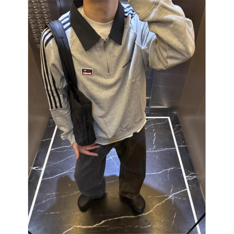1506/Q67750/P6翻领polo衫秋冬季潮牌青少年学生长袖外套美式上衣,女装短外套,星座1506