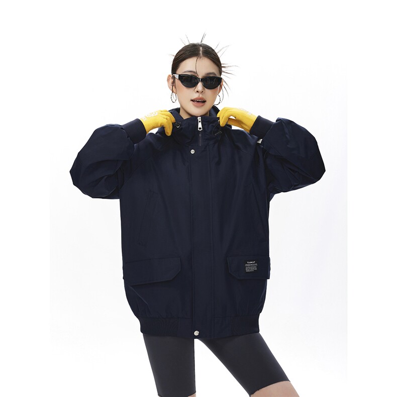 可二开发光贴片连帽工装冲锋衣大码M-5XL夹克女JK78076P85控128，女装短外套，星座226-1