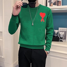 长袖网红毛衣男秋冬新款圆领爱心印花套头上衣修身打底衫S537，男装针织衫/毛衣，星座1116A-2（原606A-1）