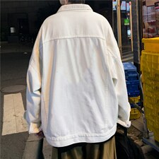 大货 春季男女学生百搭牛仔外套港风情侣宽松工装夹克 JK336-P70图片