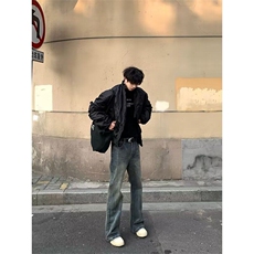 【已到大货】DKT10-批45春季修身显瘦长裤男竹节纹做旧微喇牛仔裤，男装牛仔裤，星座603-2