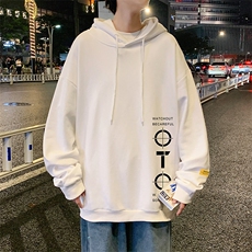 WY2114-P35加绒款-P40纯棉连帽卫衣男大码运动帽衫宽松薄外套男，男装卫衣，电商A040