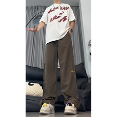 速干夏季凉感宽松休闲裤男美式透气牛仔直筒裤25XK67188特批36，男装休闲裤，电商A042