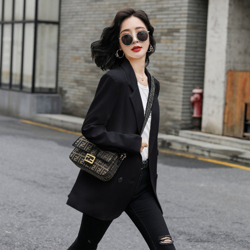 2022春款纯色小西装外套女韩版休闲英伦风西服时尚港味上衣图片