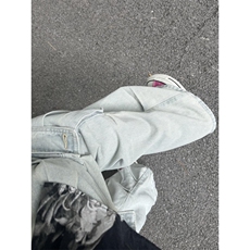 多口袋工装牛仔裤男款夏季小众设计感直筒裤子美式高街宽松阔腿裤，男装牛仔裤，星座1007（原301D）