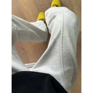花灰色美式弯刀卫裤男春秋款重磅垂感运动裤子直筒微喇斜切休闲裤图片