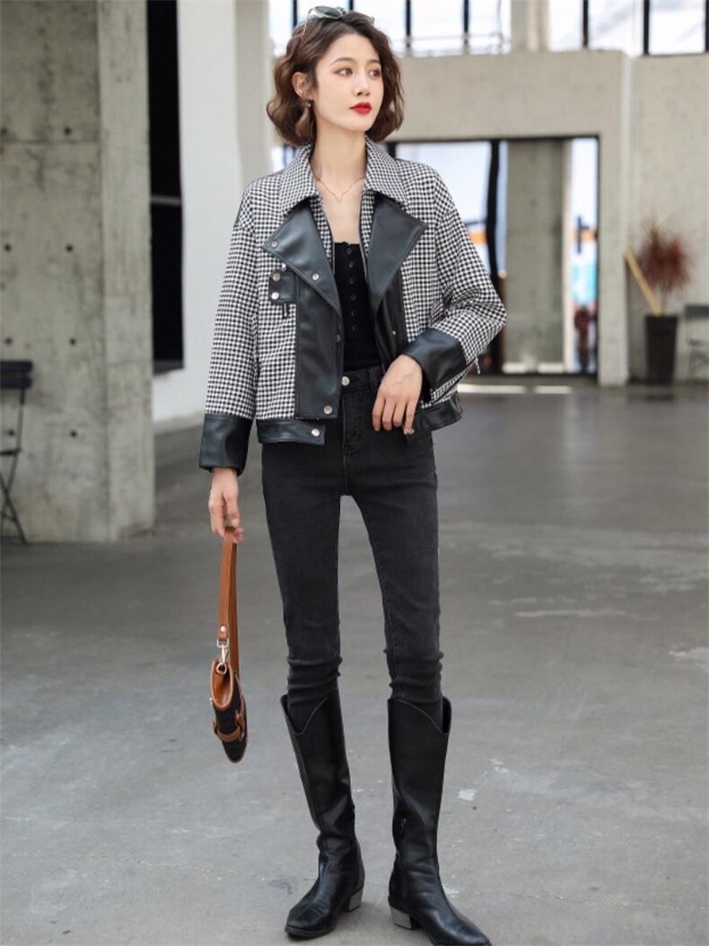 秋冬千鸟格休闲外套，其它，帕莎尔