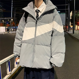 2024冬新款 港风夜景 个性连帽面包服棉衣外套男 G3015-P115控145图片