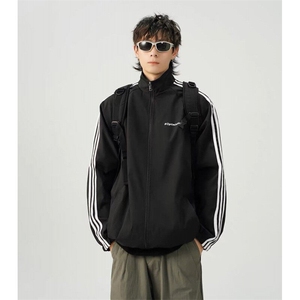 W9169-P60 网图现货 春季新款美式潮牌撞色立领夹克男外套运动服图片