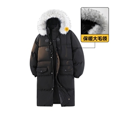 现货中长款棉衣男冬季加厚棉袄宽松连帽毛领棉服外套M107-P120，男装棉衣，星座308B-2