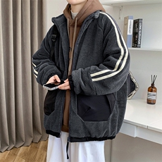 2024冬款港风加绒加厚棉衣羊羔绒立领外套男女8339-P125控价178，男装棉衣，电商A441-1